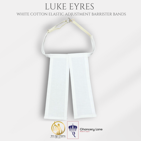 LUKE EYRES White Cotton Elastic Adjustment Barrister Bands