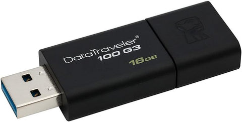 Kingston 16GB DataTraveler 100 G3 USB 3.0 Flash Drive (DT100G3/16GB), Black