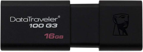 Kingston 16GB DataTraveler 100 G3 USB 3.0 Flash Drive (DT100G3/16GB), Black