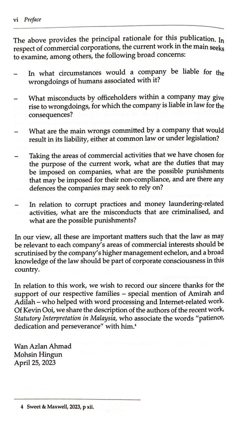 Corporate Liability In Malaysia by Wan Azlan Ahmad, Mohsin Hingun | 2023