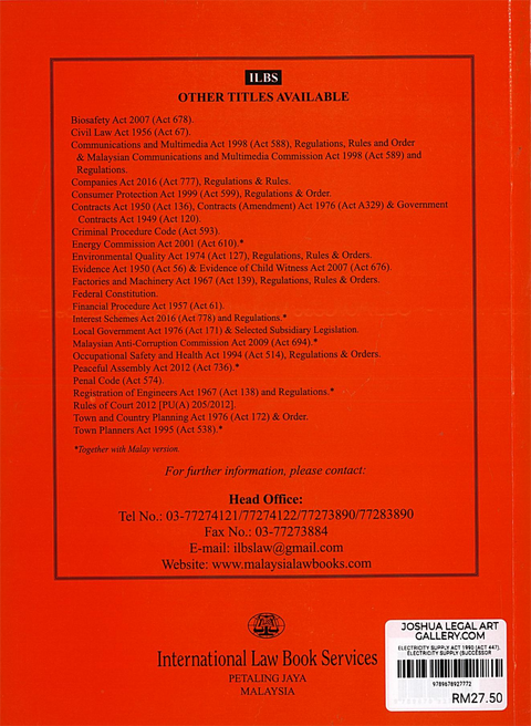 Electricity Supply Act 1990 (Act 447), Electricity Supply (Successor Company) Act (Act 448) (As At 20th January 2024)