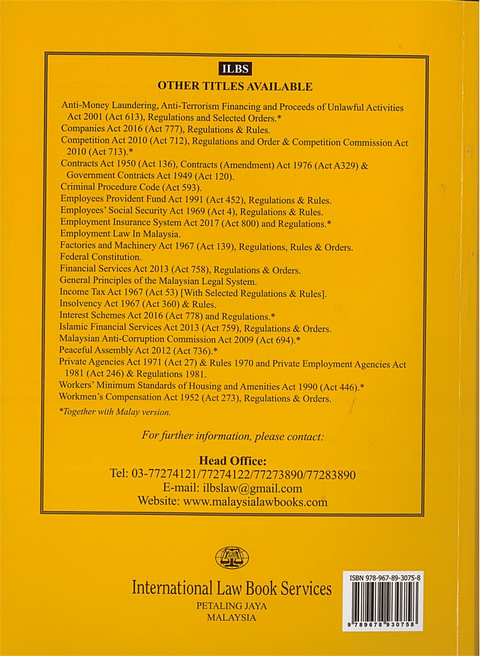 Employment Act 1955 (Act 265), Regulations and Orders & Selected Legislation [As At 1st January 2025]