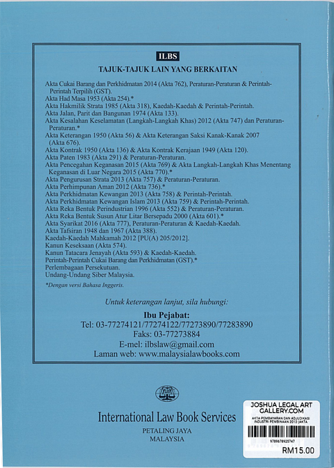 Akta Pembayaran dan Adjudikasi Industri Pembinaan 2012 (Akta 746),Peraturan-Peraturan dan Perintah (Hingga 1hb Feb 2024)