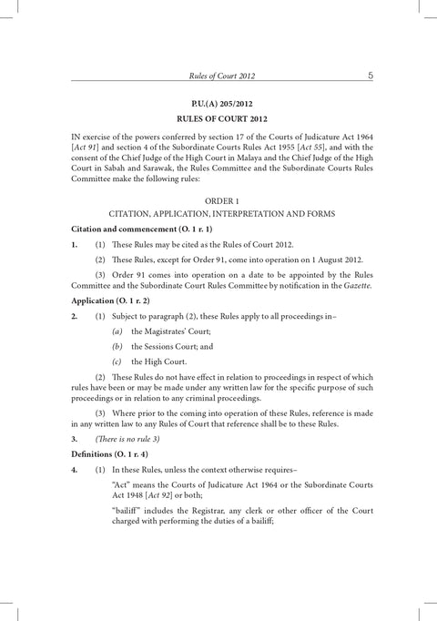 Rules of Court 2012 P.U.(A) 205/2012 Incorporating The Amendments In P.U.(A) 229/2023 | 2025