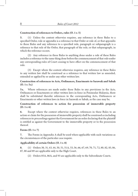 Rules of Court 2012 P.U.(A) 205/2012 Incorporating The Amendments In P.U.(A) 229/2023 | 2025