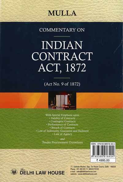 Mullas : The Indian Contract Act, 1872 And Tenders