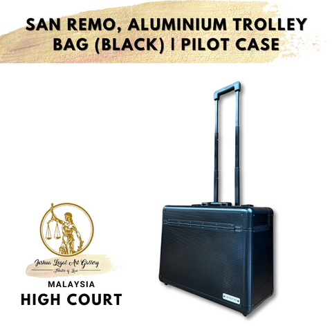 San Remo, Aluminium Trolley Bag (Black) | Pilot Case