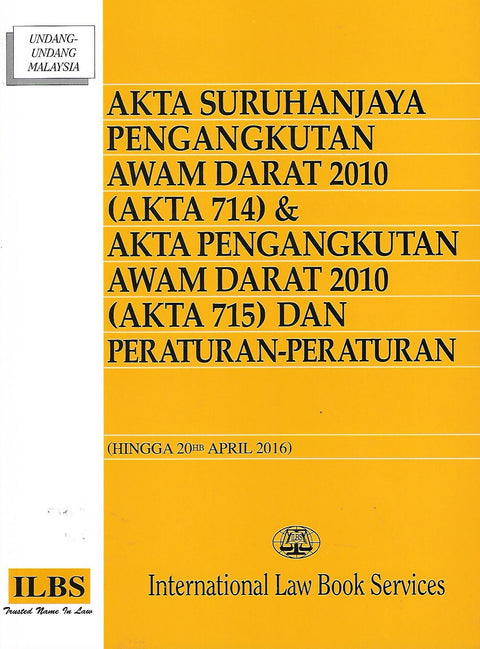 Akta Suruhanjaya Pengangkutan Awam Darat 2010 (Akta 714) freeshipping - Joshua Legal Art Gallery - Professional Law Books