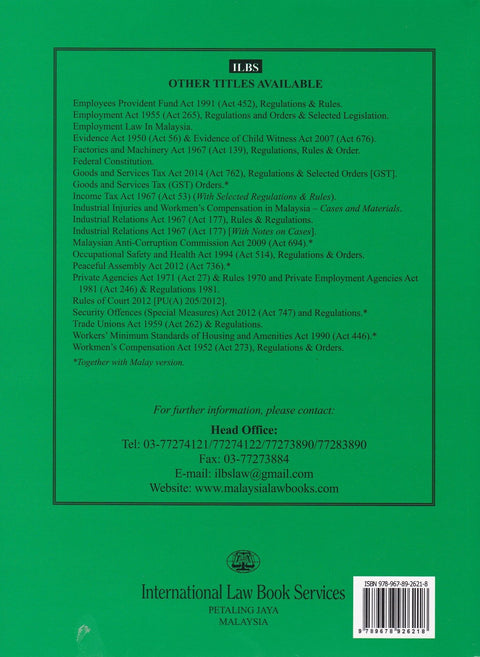 Employees’ Social Security Act 1969 (Act 4), Regulations & Rules (As At 5th December 2016) [SOCSO]