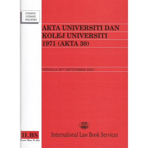 Akta Universiti Dan Kolej Universiti 1971 (Akta 30) freeshipping - Joshua Legal Art Gallery - Law Books